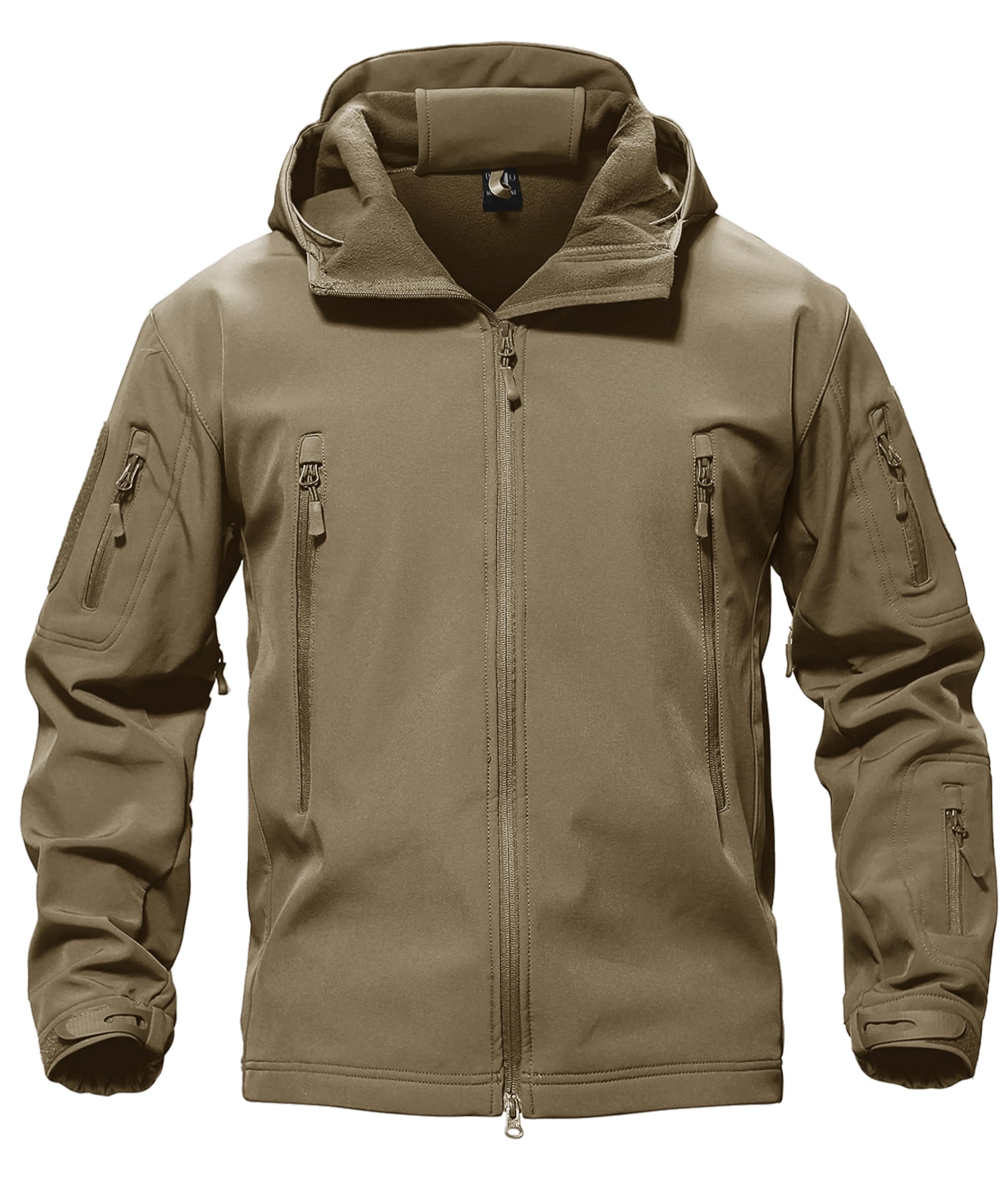 Men's Fleece Softshell Jacket Waterproof Winter Tactical Hooded