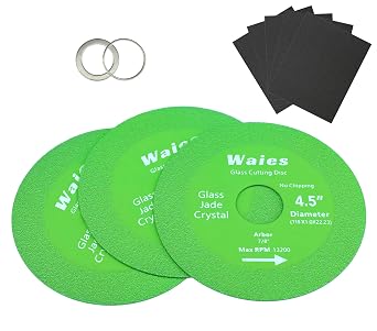 4.5 Inch Glass Cutting Disc with 7/8" 22.23mm Hole | Ceramic Cutting Polishing Disc for Angle Grinder Diamond Ultra-Thin Saw Blade for Grinding of Jade Crystal Tile 3pcs