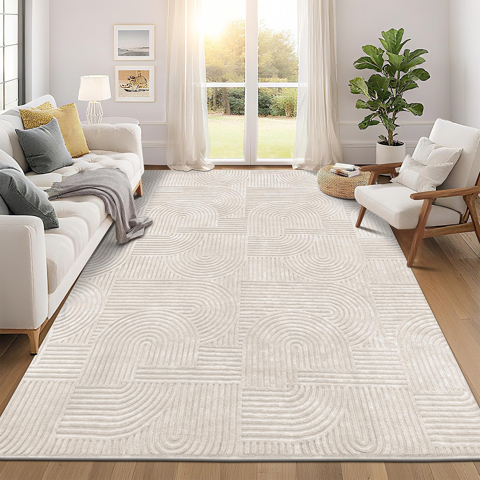 Pauwer 8x10 Washable Area Rug