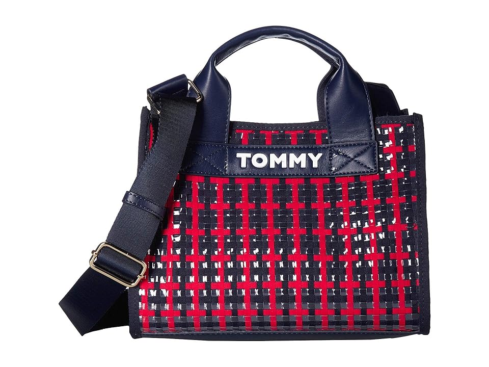 

Tommy Hilfiger Laie Convertible Mini Bag (Navy/Red/White) Handbags, Blue