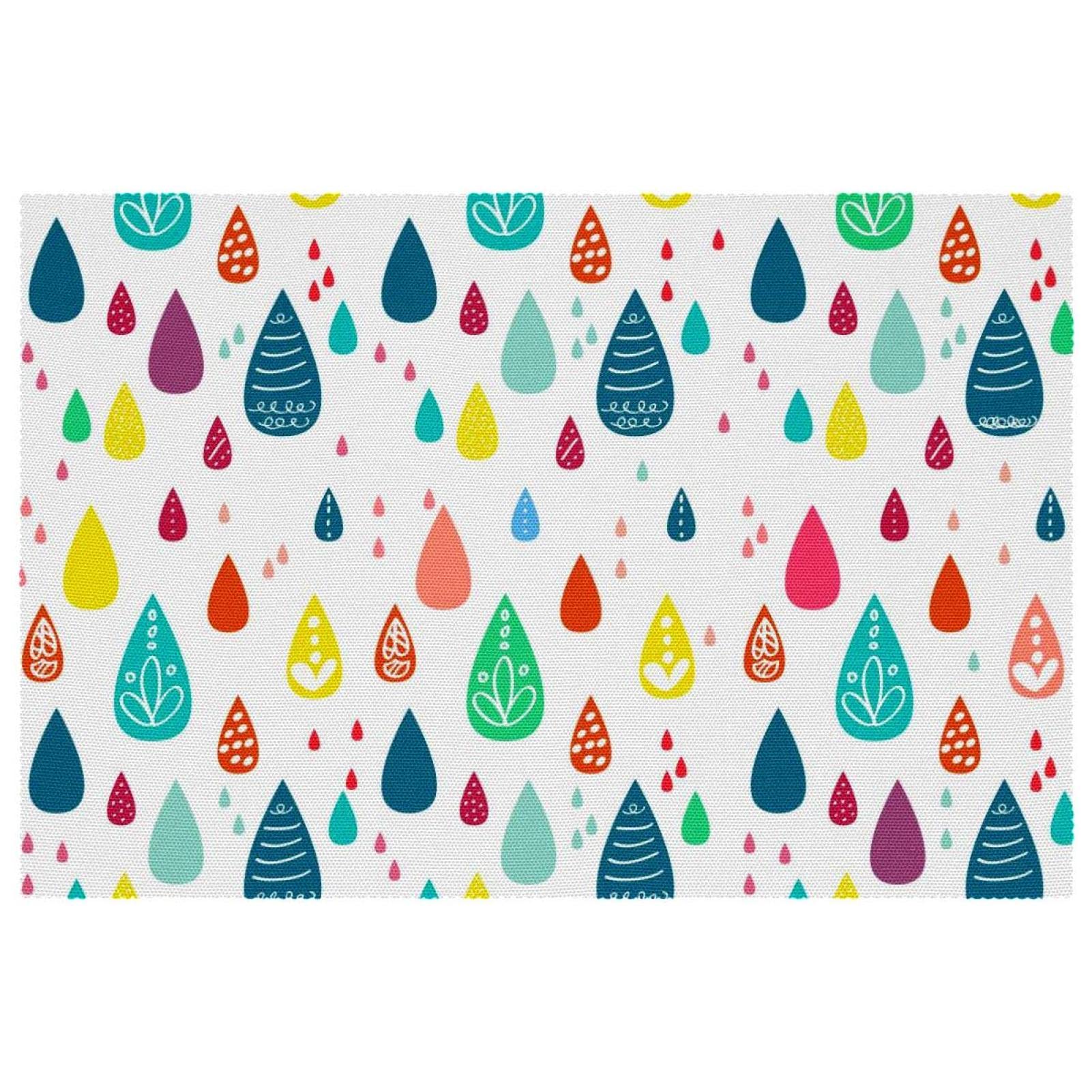 Sets de table anti-dérapants motif pluie 30,5x45,7 cm résistants chaleur x6