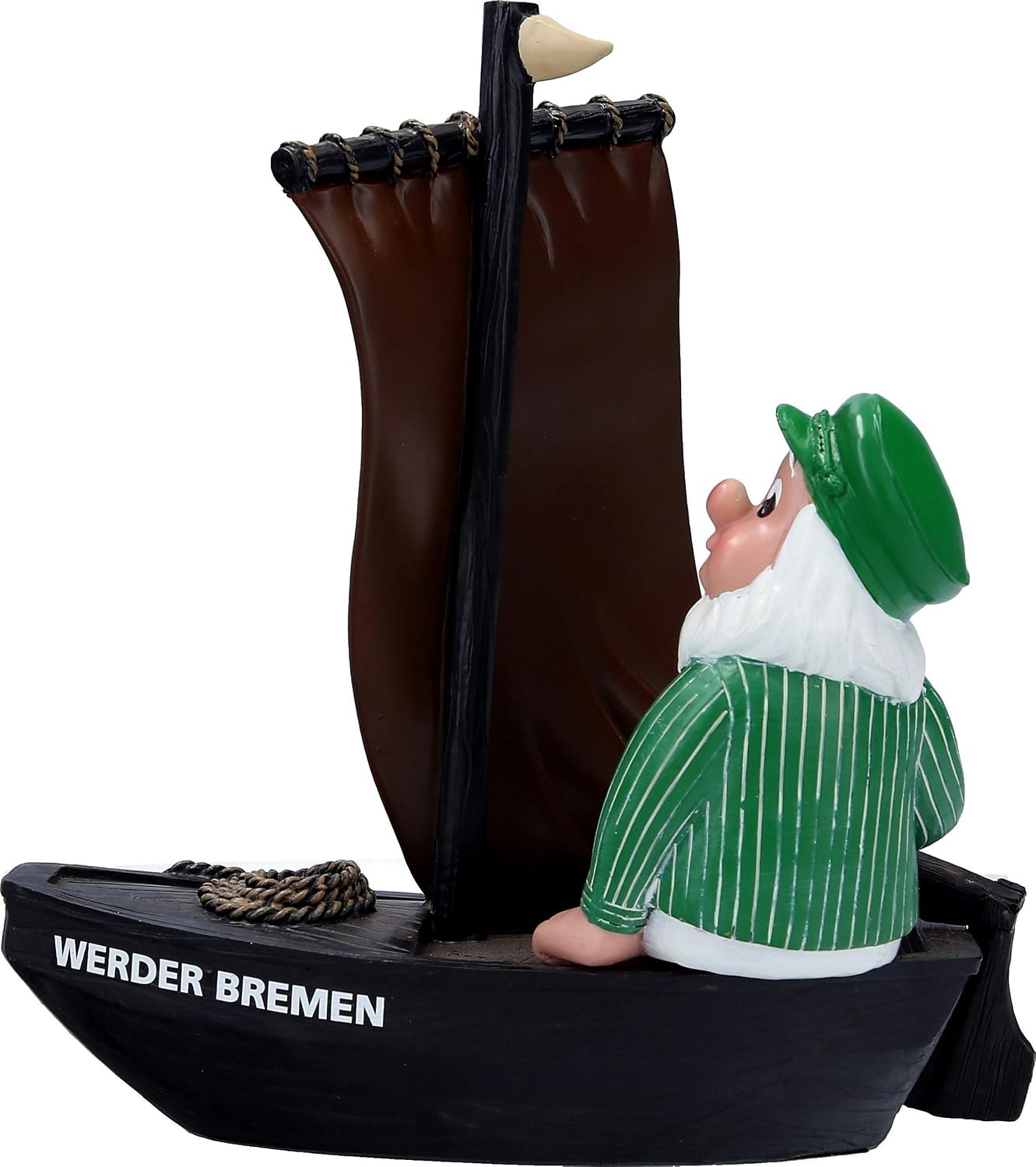 Werder Bremen Gartenzwerg Mit E-Roller – Offizielles Lizenzprodukt, Aus Polyresin, Ca. 8,5x21x23 Cm