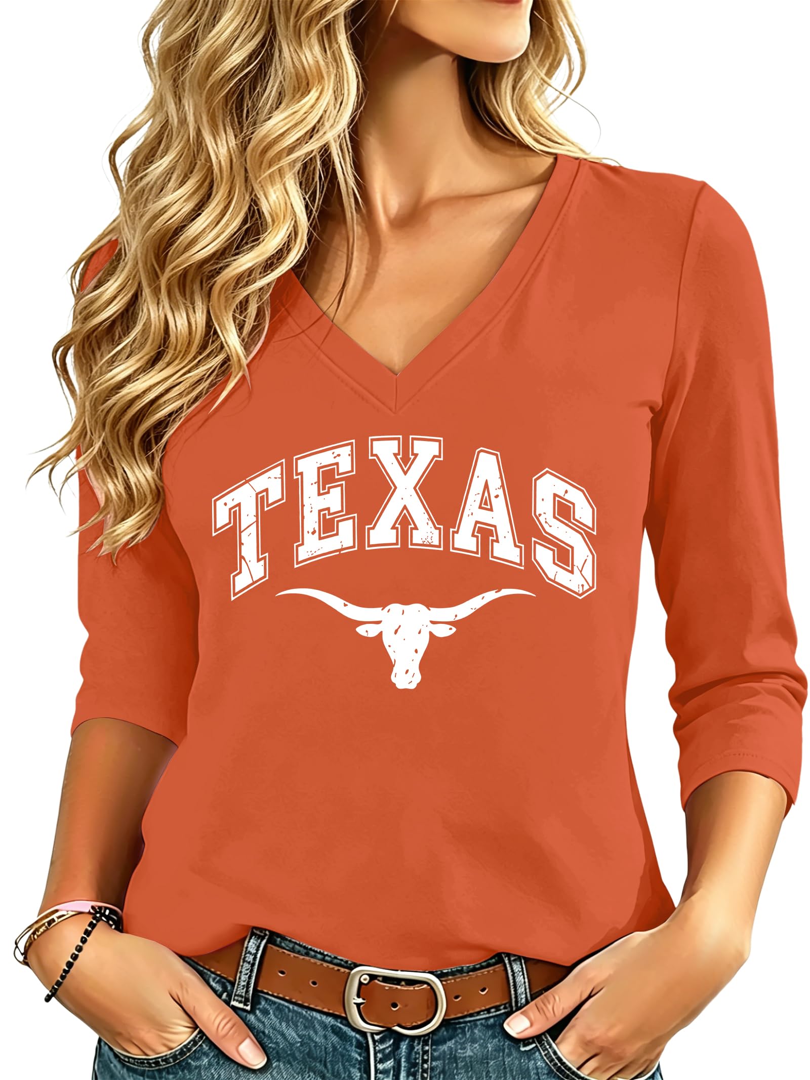 Womens Texas Shirts Vintage Texas Letter Shirt Texans Pride Tee Tops