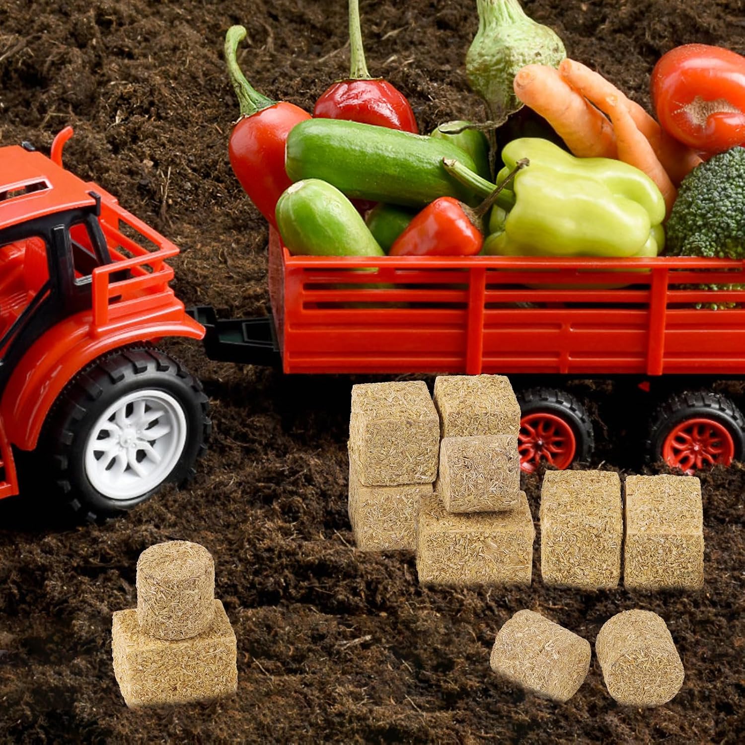 FOIMAS Miniature Hay Bales,12pcs Mini Bales for Mini House Decoration Garden Decoration DIY Autumn Harvest Craft