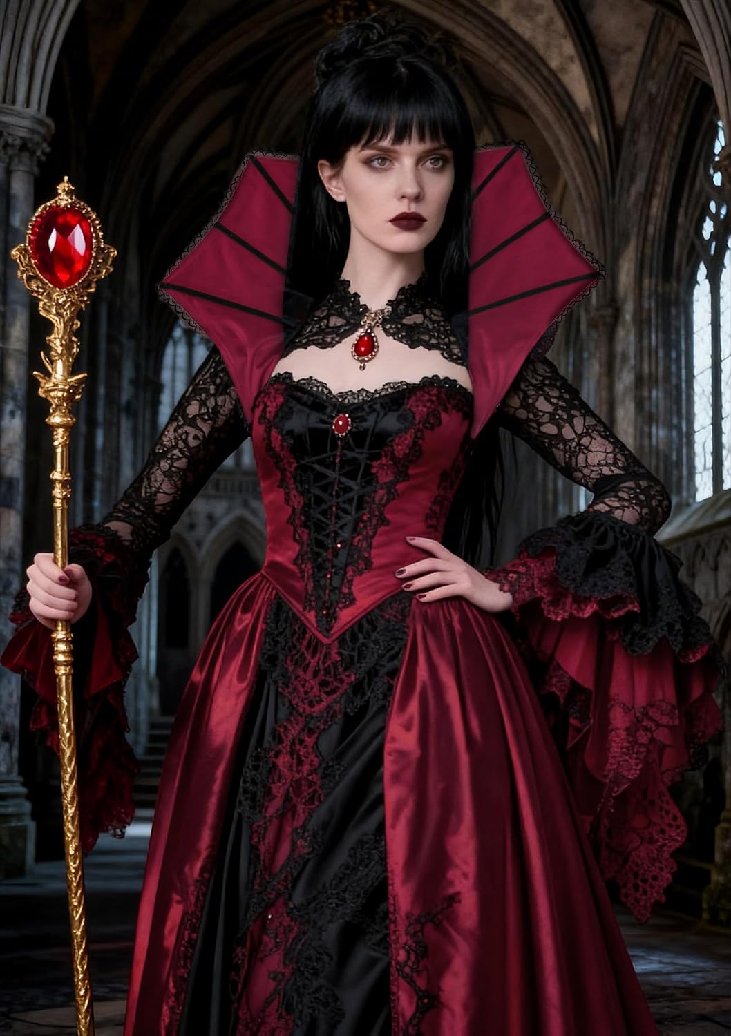 Victorian Stand Up Collar Gothic Vampire Collar for Women Halloween Cosplay