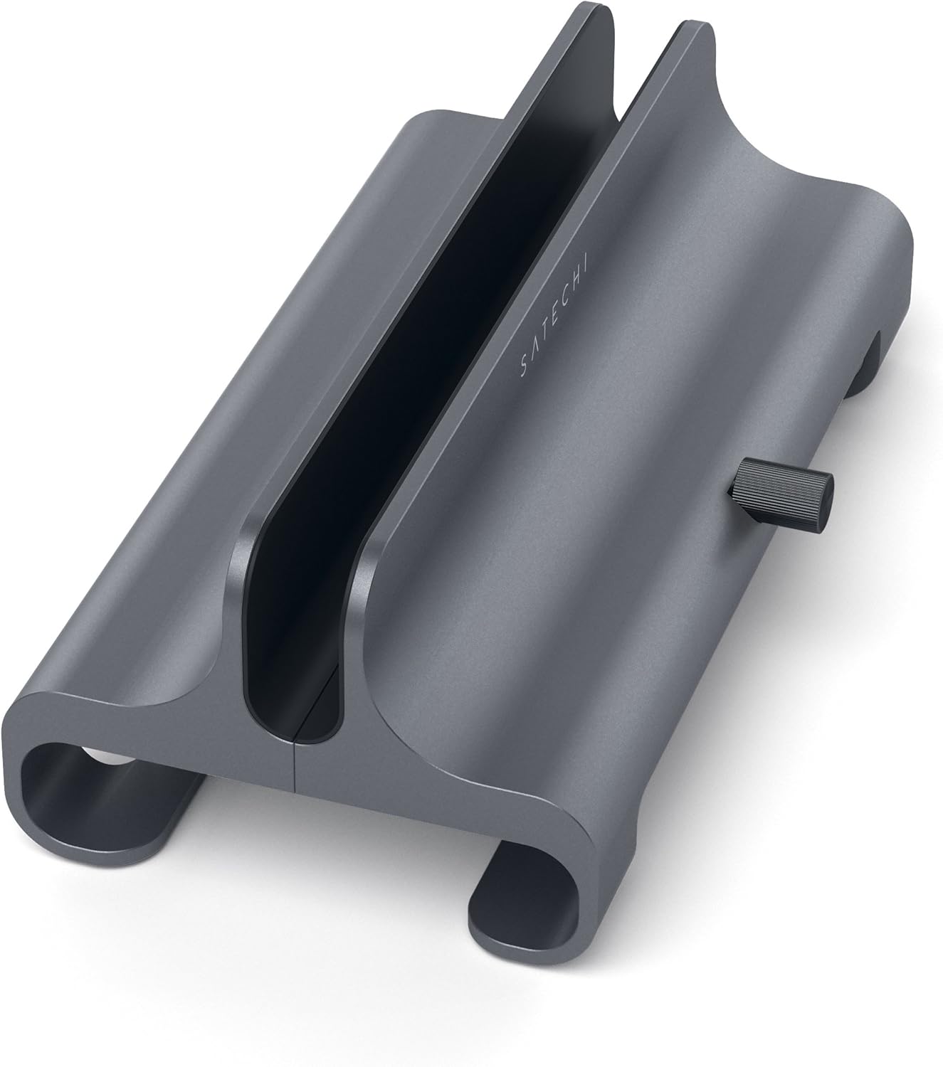 Review Discount Satechi Universal Vertical Aluminum Laptop Stand for MacBook, MacBook Pro, Dell XPS, Lenovo Yoga, Asus Zenbook, Samsung Notebook and More (Space Gray)