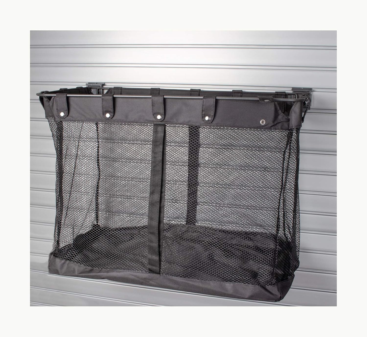 HandiWall Large Mesh Basket for Ball and Sports Storage on Garage Slatwall Panels