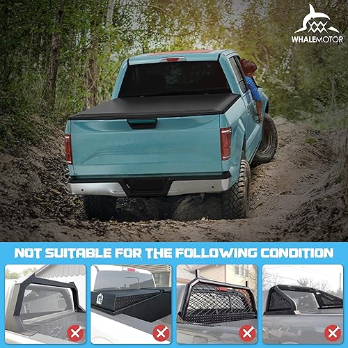 Miniatura 6 de Cubierta Tonneau para caja de camioneta compatible con Ford F150 F-150 2004-2014 5.5 pies caja corta, estilo enrollable suave