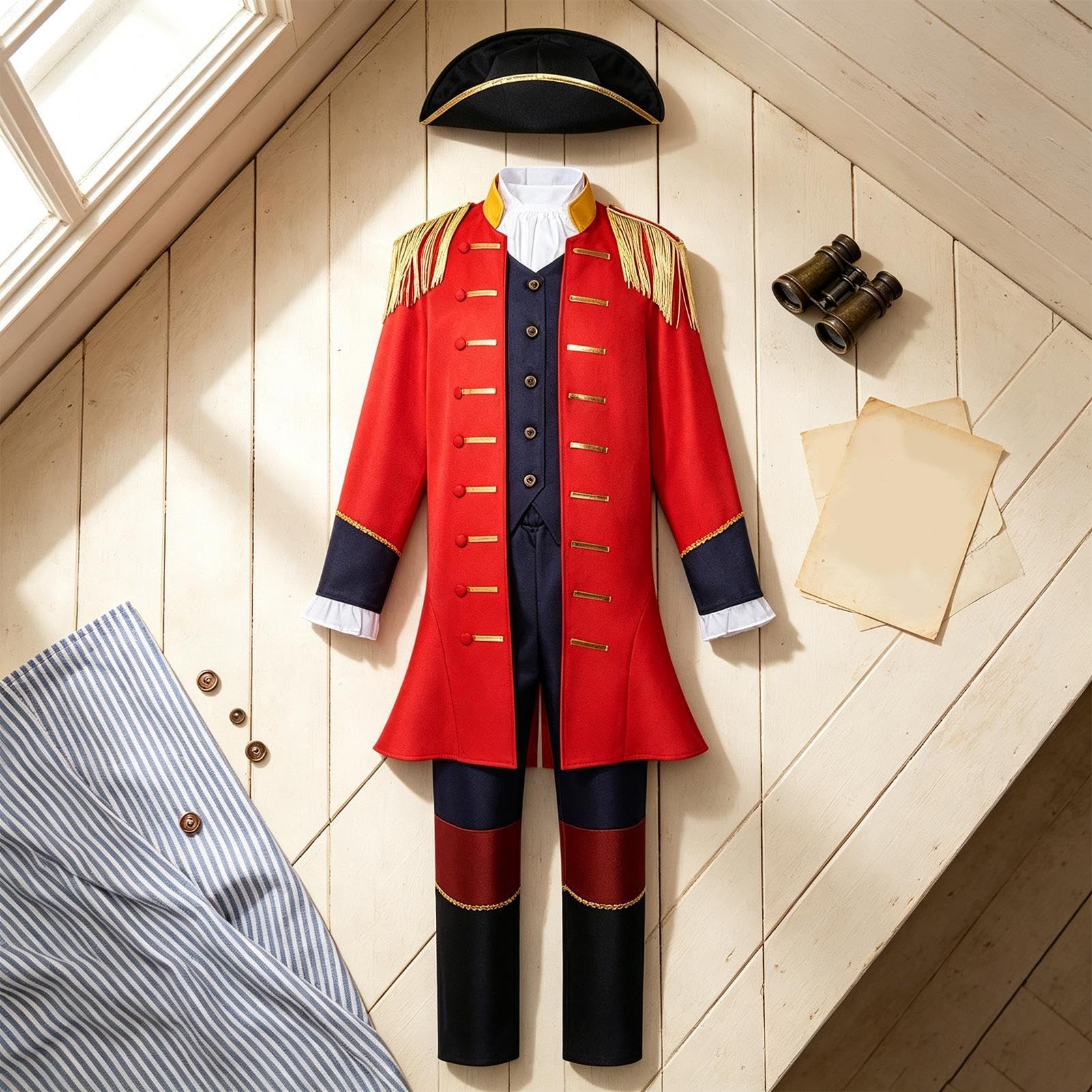 Costume del Fondatore Cappotto Storico Patriottico Giacca Pantaloni