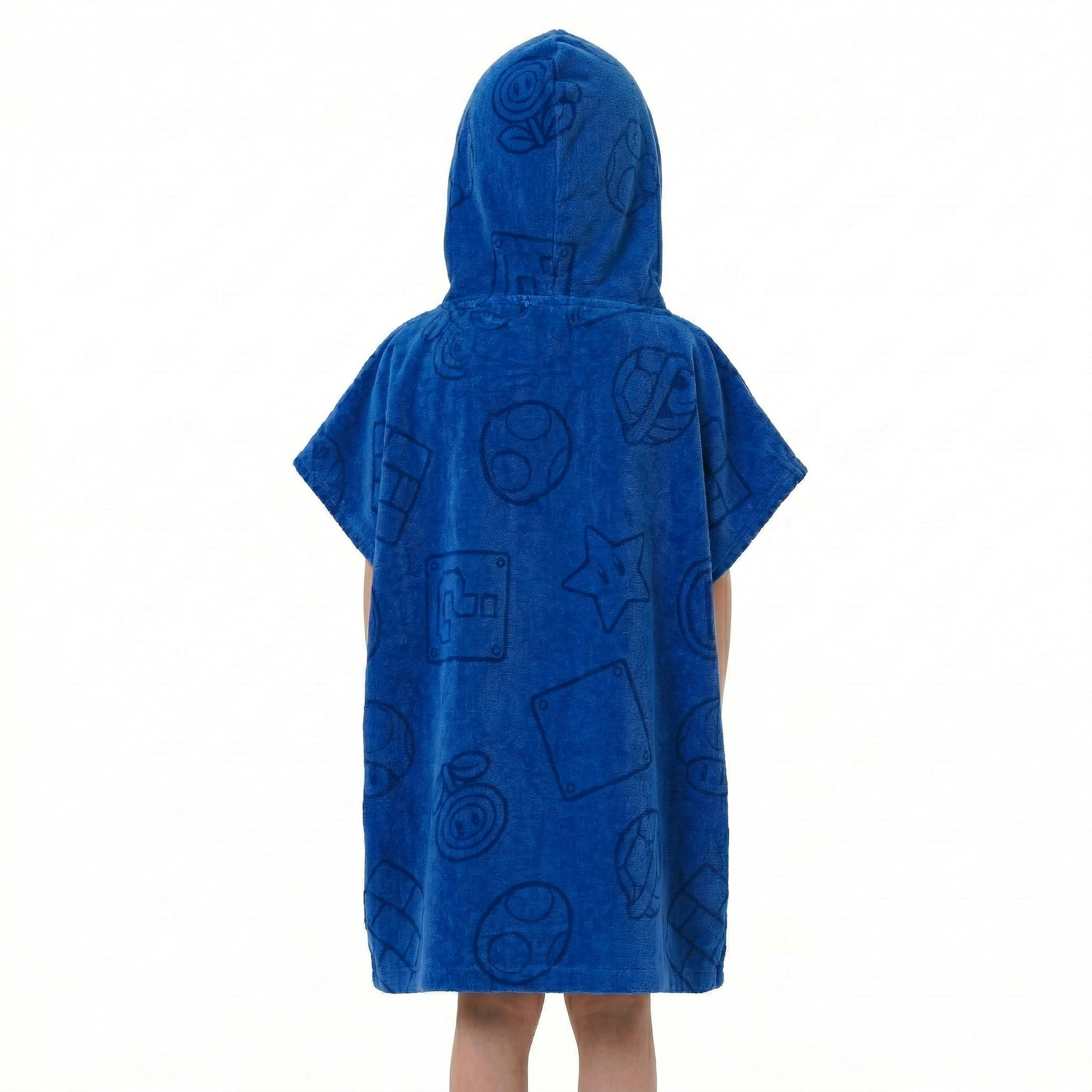 SUPER MARIO BROS Garçons Jeux Serviette à Capuche Poncho Maillots de Bain pour Enfants Taille Unique Bleu