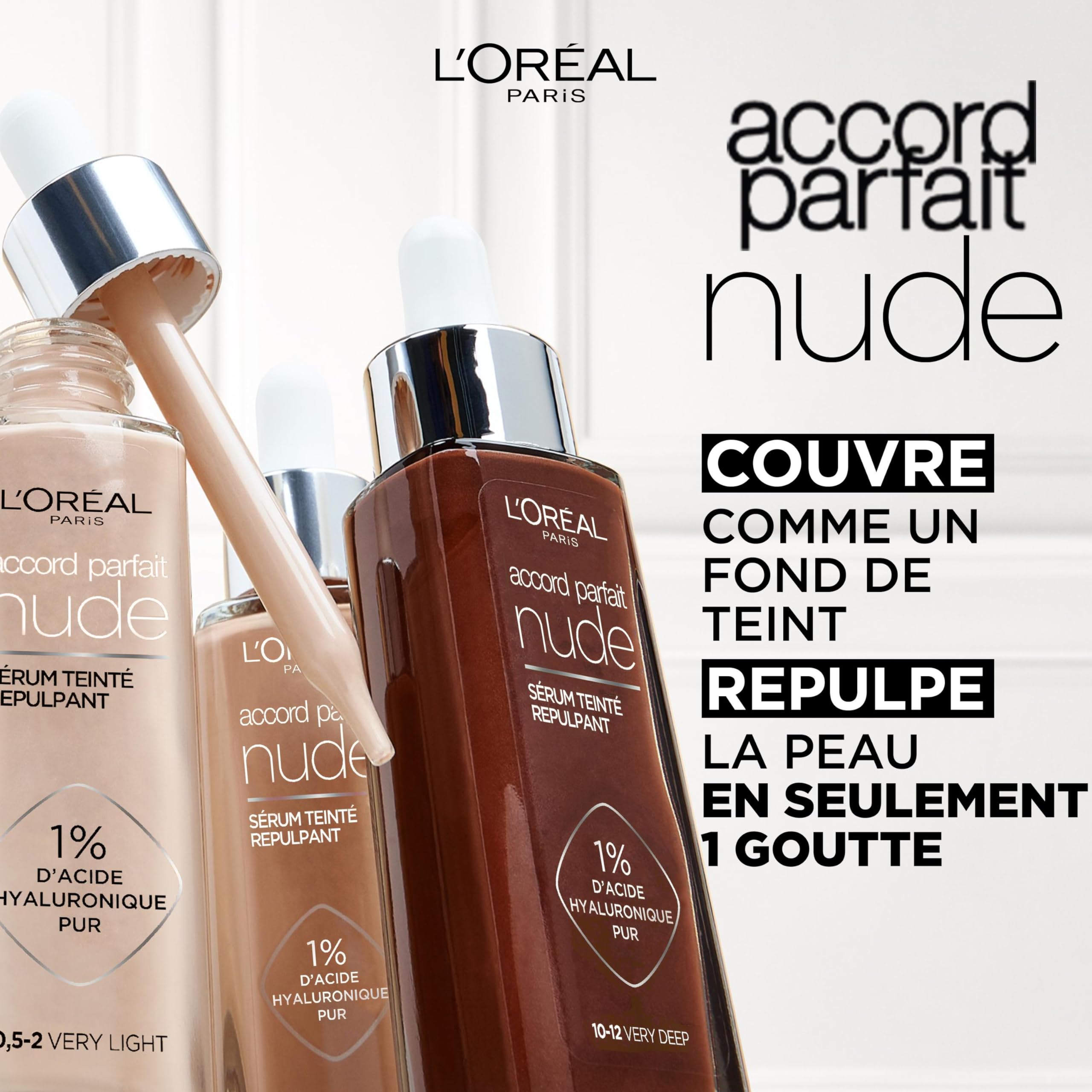 L'Oréal Paris - Sérum Teinté Repulpant - Accord Parfait - Teinte : 2-3 Light - 30 ml