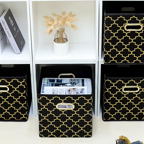 Miniatura 5 de Contenedores de almacenamiento de tela, organizadores de tela con asa, cubos plegables para almacenamiento de tela o accesorios, 11 x 11 x 11
