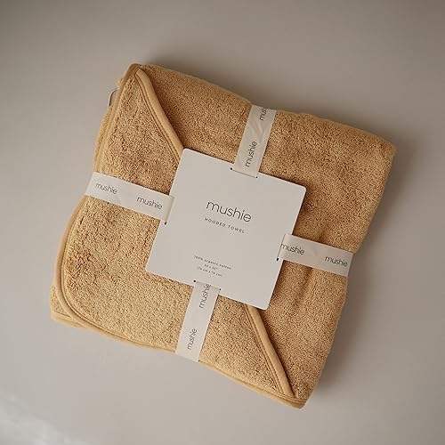 Miniatura 7 de mushie Toalla con capucha para bebé  Algodón orgánico (Otoño amarillo)