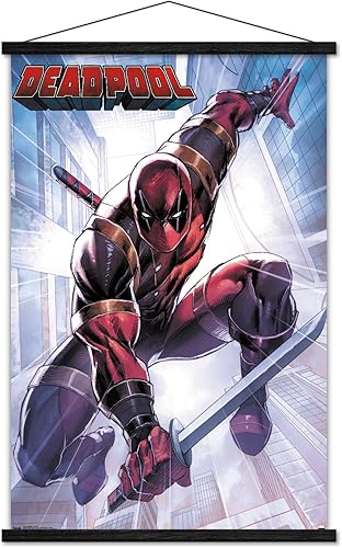 Miniatura 30 de Trends International Marvel Comics Deadpool - Póster de pared de ataque, 22.375 x 34 pulgadas, versión enmarcada en negro Versión enmarcada Barnwood