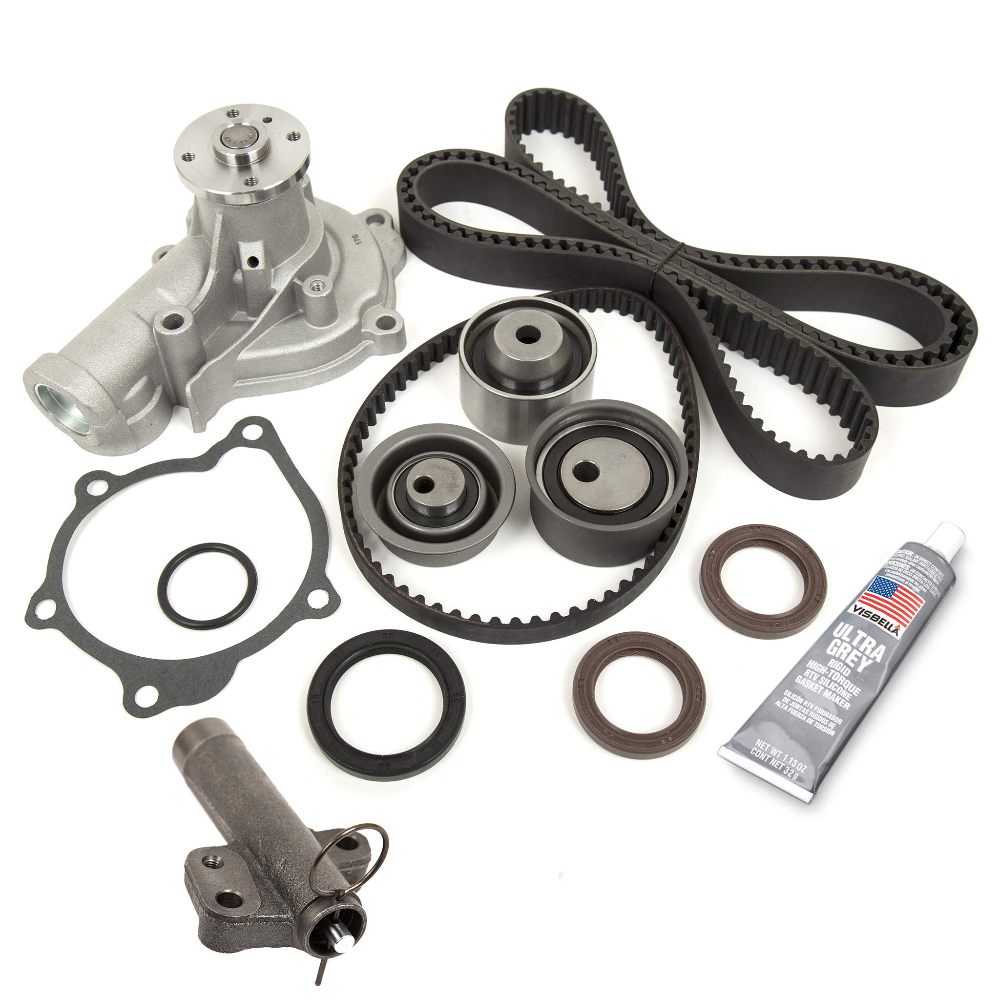 TBKWPH167-2 Timing Belt Kit Water Pump Compatible With 96-99 Mitsubishi Eclipse Eagle Talon Turbo 4G63T