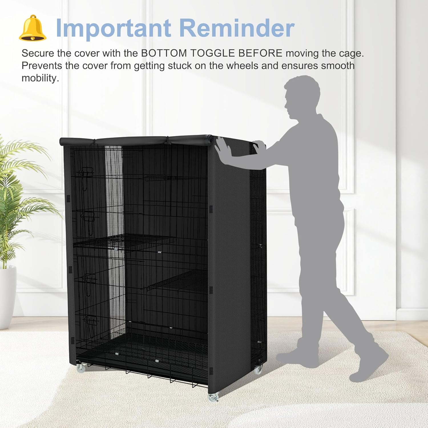 ExploreLand Breathable Catio Cover,Blackout Cat cage Cover for Pets' Good Night &Sunshade,36" L x 24" W x 50" H,Fits for Amazon Basics Cat Cage(Cover Only)