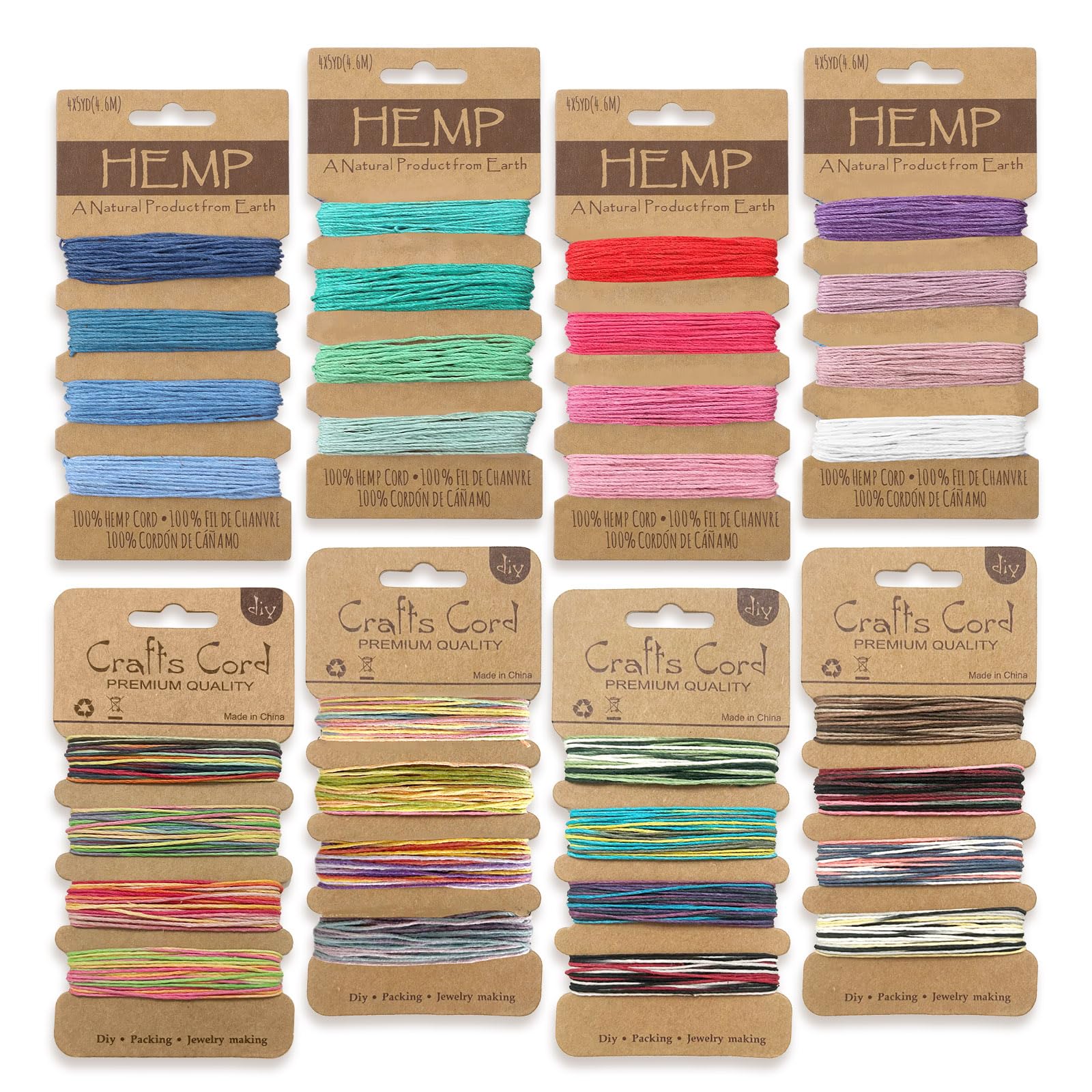 Hilo encerado multicolor de 160 yardas para manualidades y bisutería