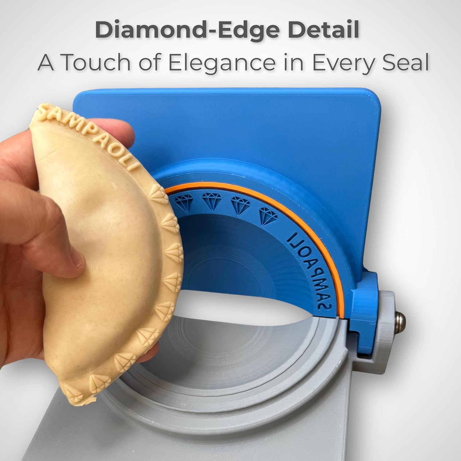 Empanada Maker, Diamond Crimp Design, Personalized Name or Logo, Empanada Maker Machine, Dumpling Press Mold, Pierogi Press and Cutter, Calzone Press, Made in USA (6 Inch)