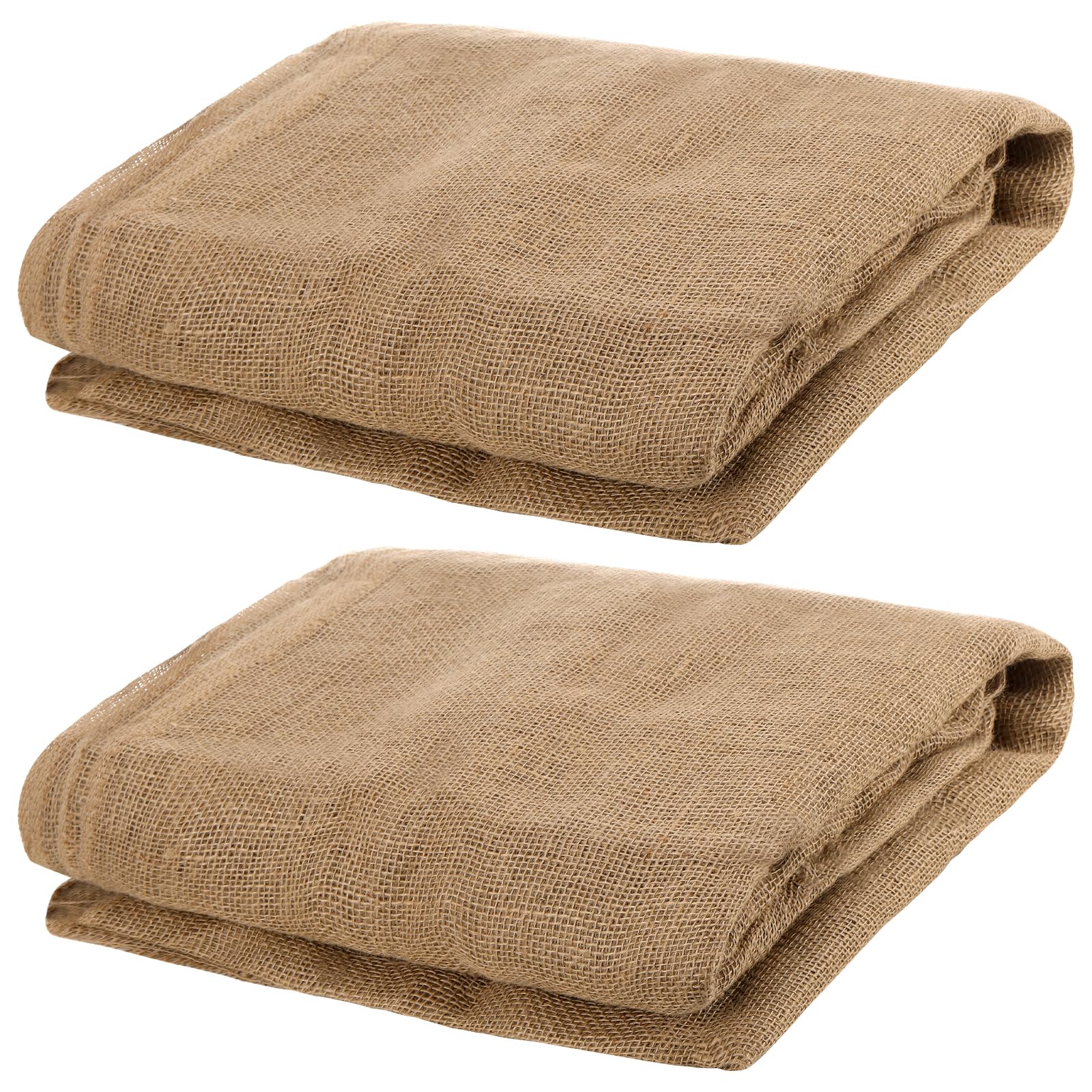 JOIKIT Lot de 2 rouleaux de toile de jute naturelle pour décoration de table, travaux manuels - 100 cm x 7 m