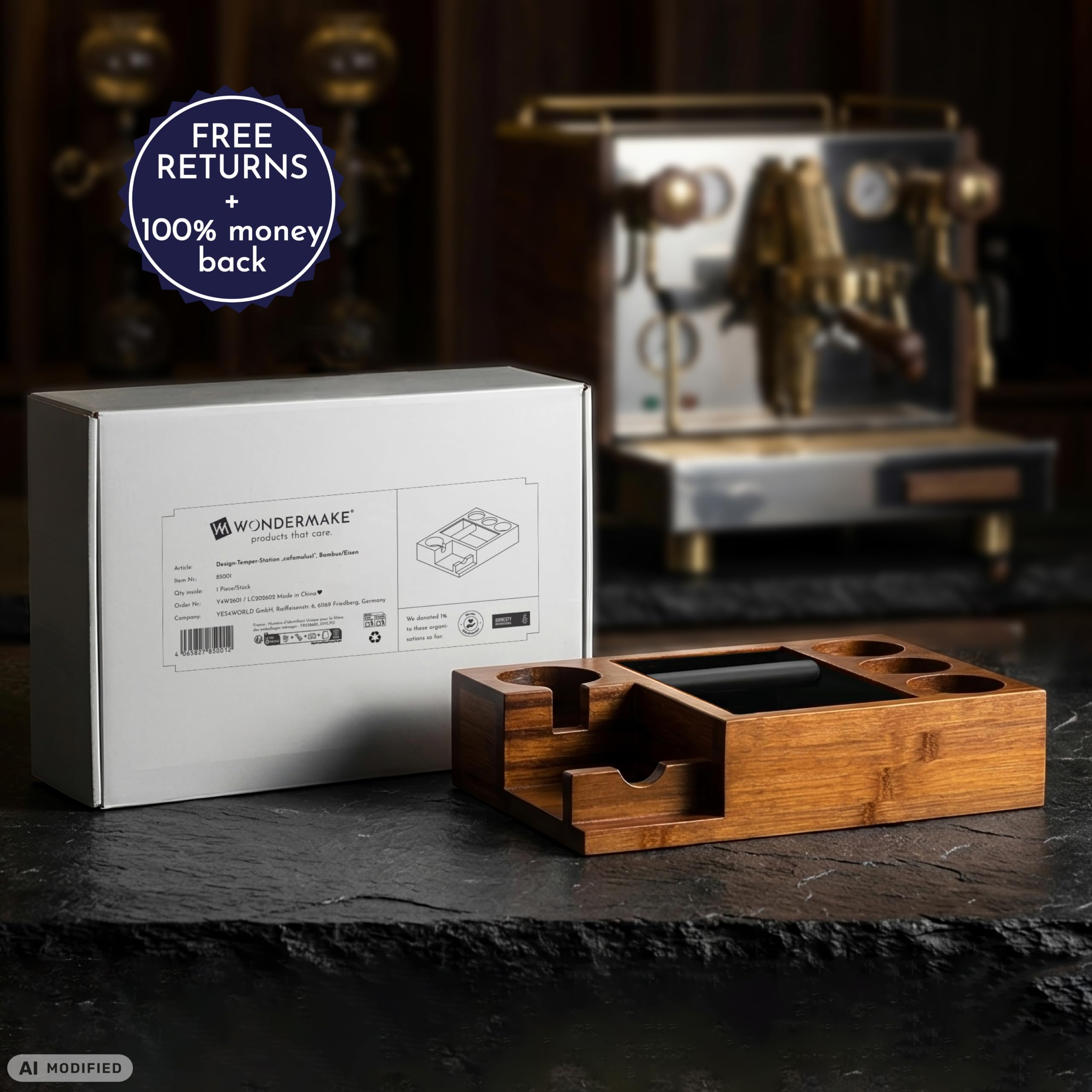 Espresso Tamper - Tamper con caja para tamiz (51-58,5 mm)