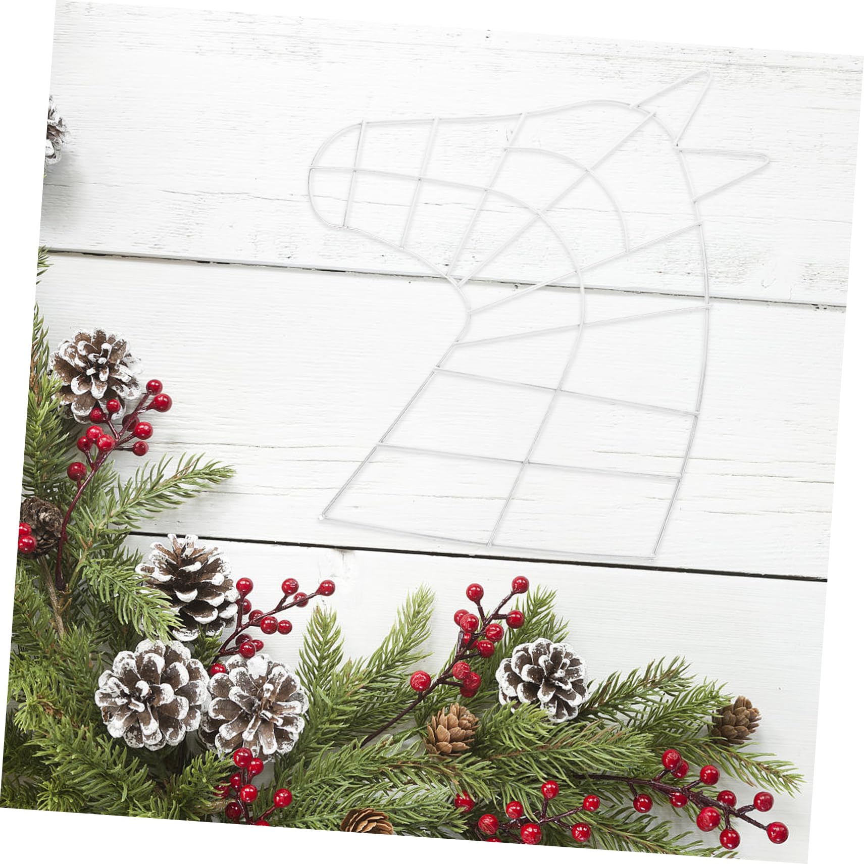 BRIGHTFUFU DIY Metal Flower Wreath Frame Horse Shape Iron Wreath Support Home Garden Decor