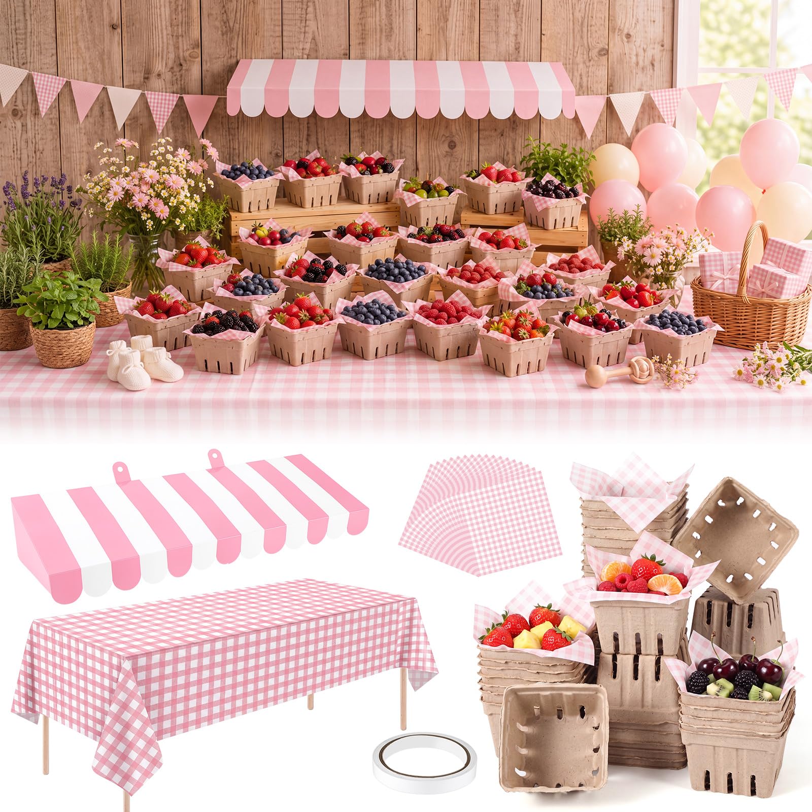Jetec 50 juegos de suministros de mercado de agricultores para baby shower