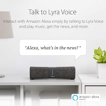 ASUS Lyra Voice Wireless AC2200 Tri-Band Mesh Wi-Fi Router and Bluetooth Speaker, Black