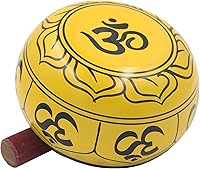 Vista 4 de DharmaObjects Yoga Meditación 6 Pulgadas OM Mantra Cuenco Cantante/Pad/Mazo Set de Regalo (Amarillo)