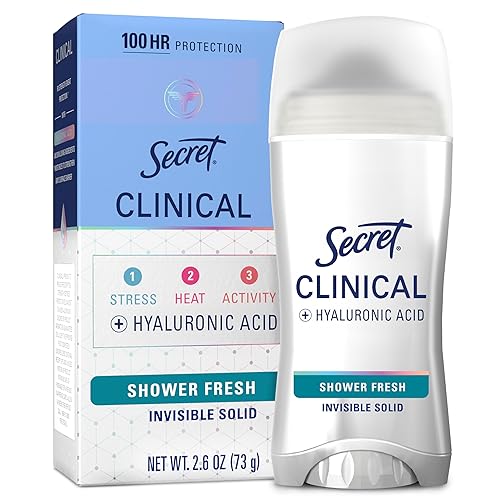 Secret Clinical Strength - Desodorante antitranspirante para mujer, protección contra el sudor y el olor, protección 3X contra el estrés con ácido