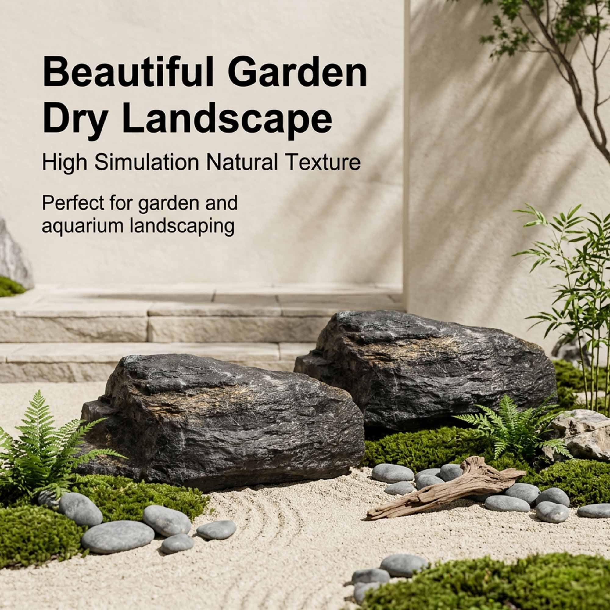 Rocas Artificiales, Roca Decorativa Ligera para paisajismo | Roca de resina impermeable para decoración de interiores, paisajismo de jardines y exhibiciones comerciales(26x12x37cm)
