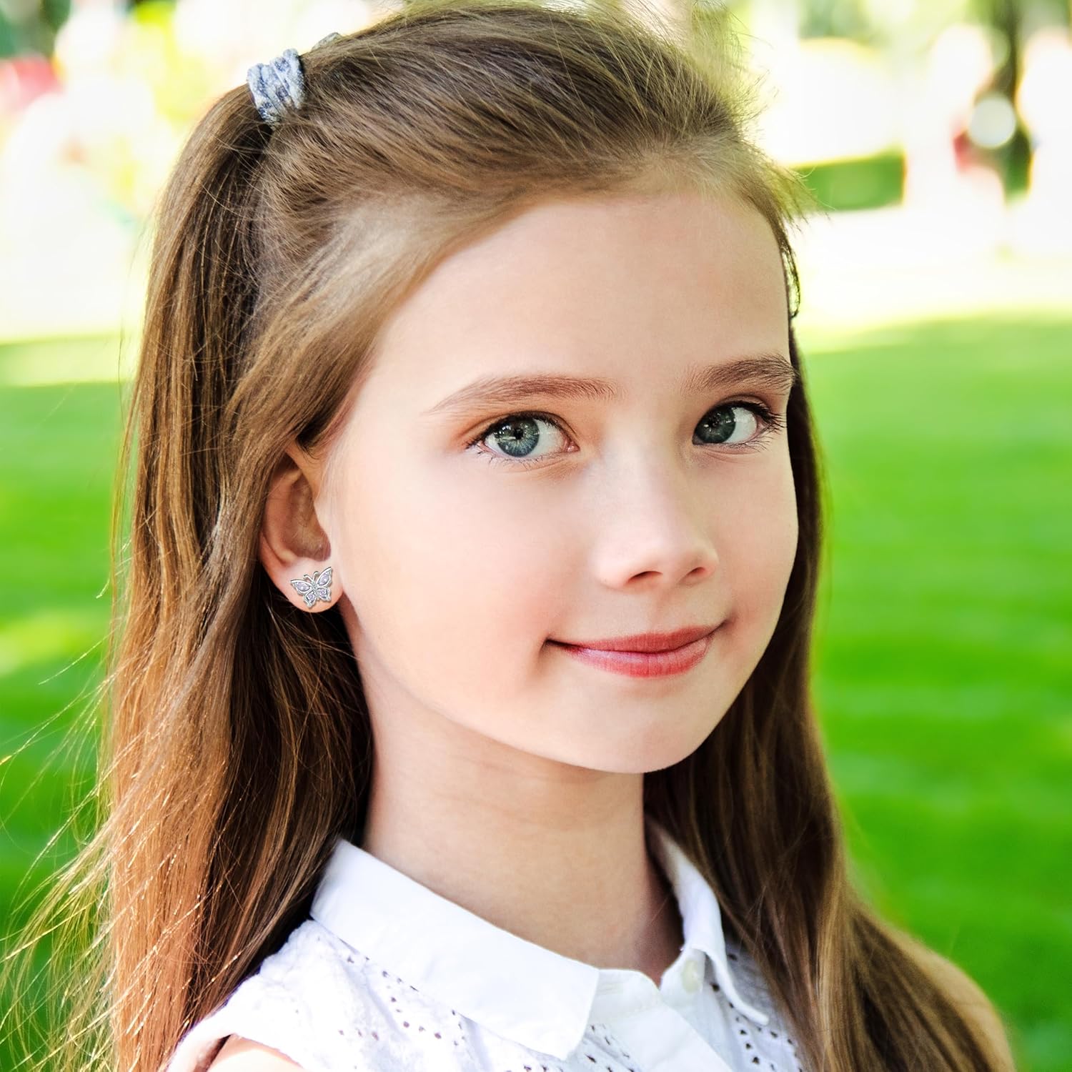 925 Sterling Silver Butterfly Earrings with Birthstone: Butterfly Stud Earrings Dainty Birthstones Studs Screw Back for Teens Loved Ones Birthday Mother's Day Christmas Jewelry Gifts - Image 6