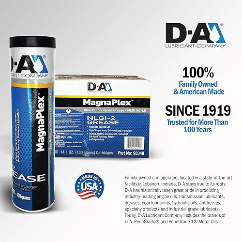 Miniatura 4 de D-A LUBRICANT COMPANY 12727T, Magnaplex NLGI 2 - Grasa de litio multiusos #2, 14.11 oz (paquete de 10)