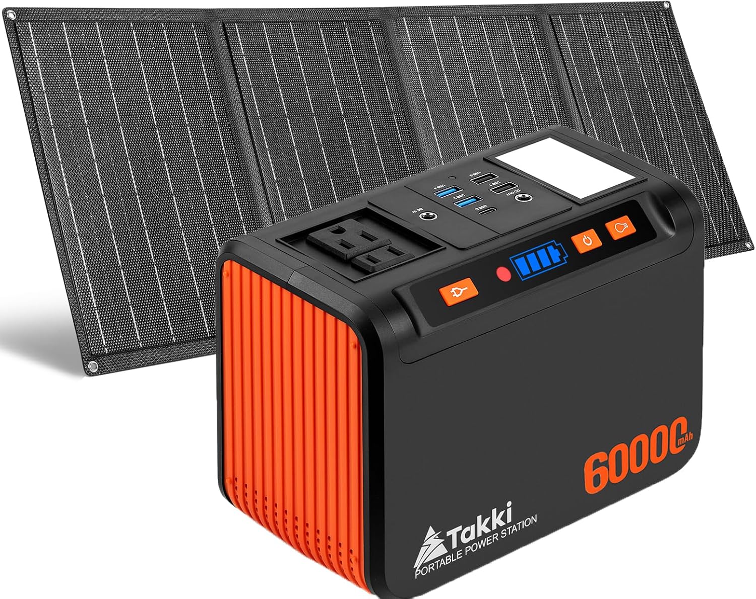 Takki Photo voltaic Generator 250W Moveable Energy Station with 40W Photo voltaic Panels 222Wh Pure Sine Wave Tenting Lithium Battery Energy Pack with AC 110V Outlet for Tenting CPAP House Use Emergency Out of doors