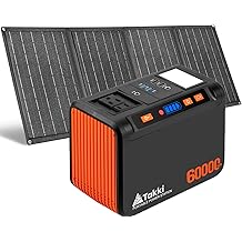 Takki Solar Generator 250W Portable Power Station with 40W Solar Panels 222Wh Pure Sine Wave Camping Lithium Battery Power Pack with AC 110V Outlet for Camping CPAP Home Use Emergency Outdoor