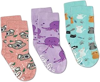 Cats, Koala and Octopus Kids Toddler Socks, 3-Pack