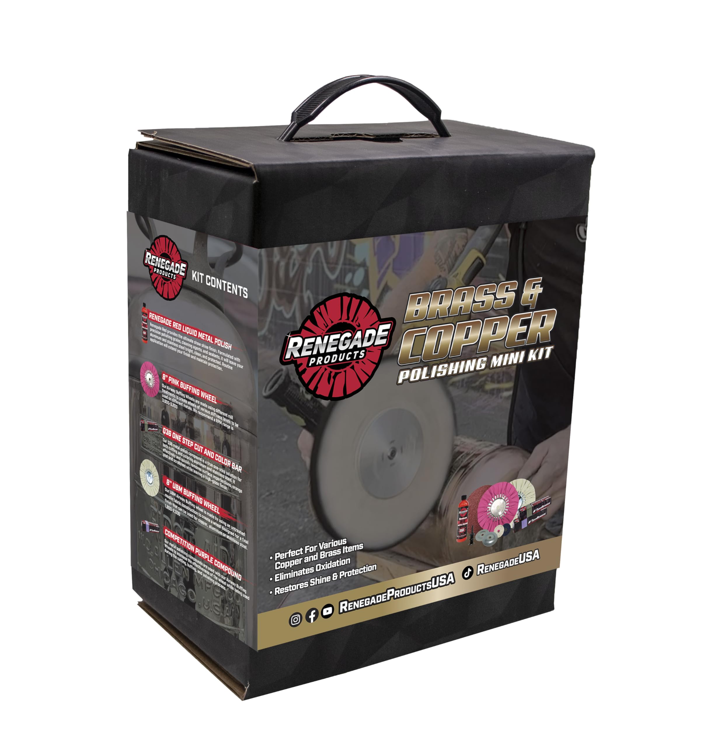 Renegade Products USA | Brass & Copper Polishing Mini Kit | Complete Restoration & Cleaning Set for Detailed Metal Work