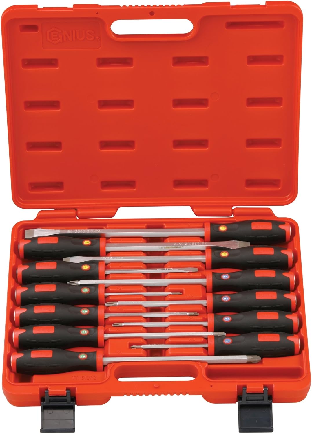 Genius Tools 12 Piece Combination Tang-Thru Screwdriver Set TT-512PZ