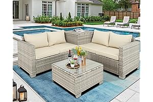 Chic Outdoor Furniture Sets for Your Dreamy Oasis: Wicker PE Rattan Sofa...