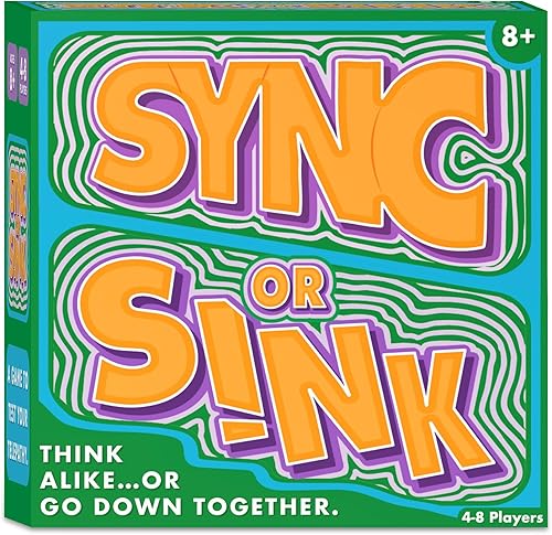 Sincronizar o hundir: divertido juego de cartas familiar para niños, adolescentes y adultos, desafío de pareja de ritmo rápido, divertido favorito
