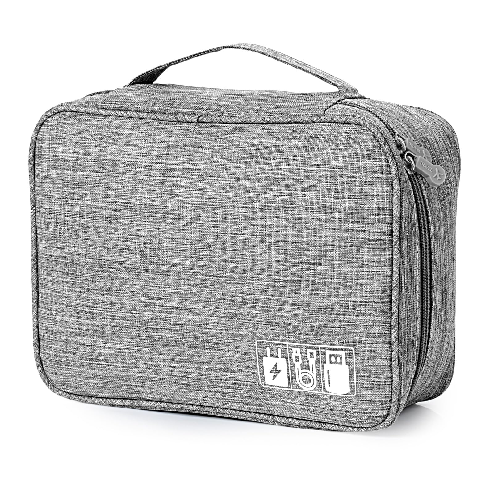 AiQInu Organizer Cavi Borsa da Viaggio Organizzatore Cavi 2 Strati Resistente All'acqua Portatile Porta Cavi Organizer per Caricatore, Chiavetta USB, Auricolare, Power Bank, Hard Disk, Scheda SD