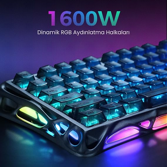 Gravastar V75 Manyetik Kablolu Gaming Klavye, XPro Kablosuz Optik Mouse ve Mousepad Oyuncu Seti (Stealth Black)