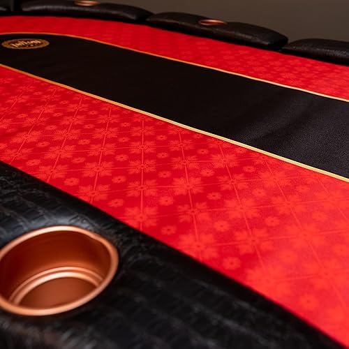 Miniatura 10 de Triton - Tapete portátil de mesa de póquer para 10 jugadores, tela de elastano, tapete de juego de póquer portátil con bolsa de transporte de tela