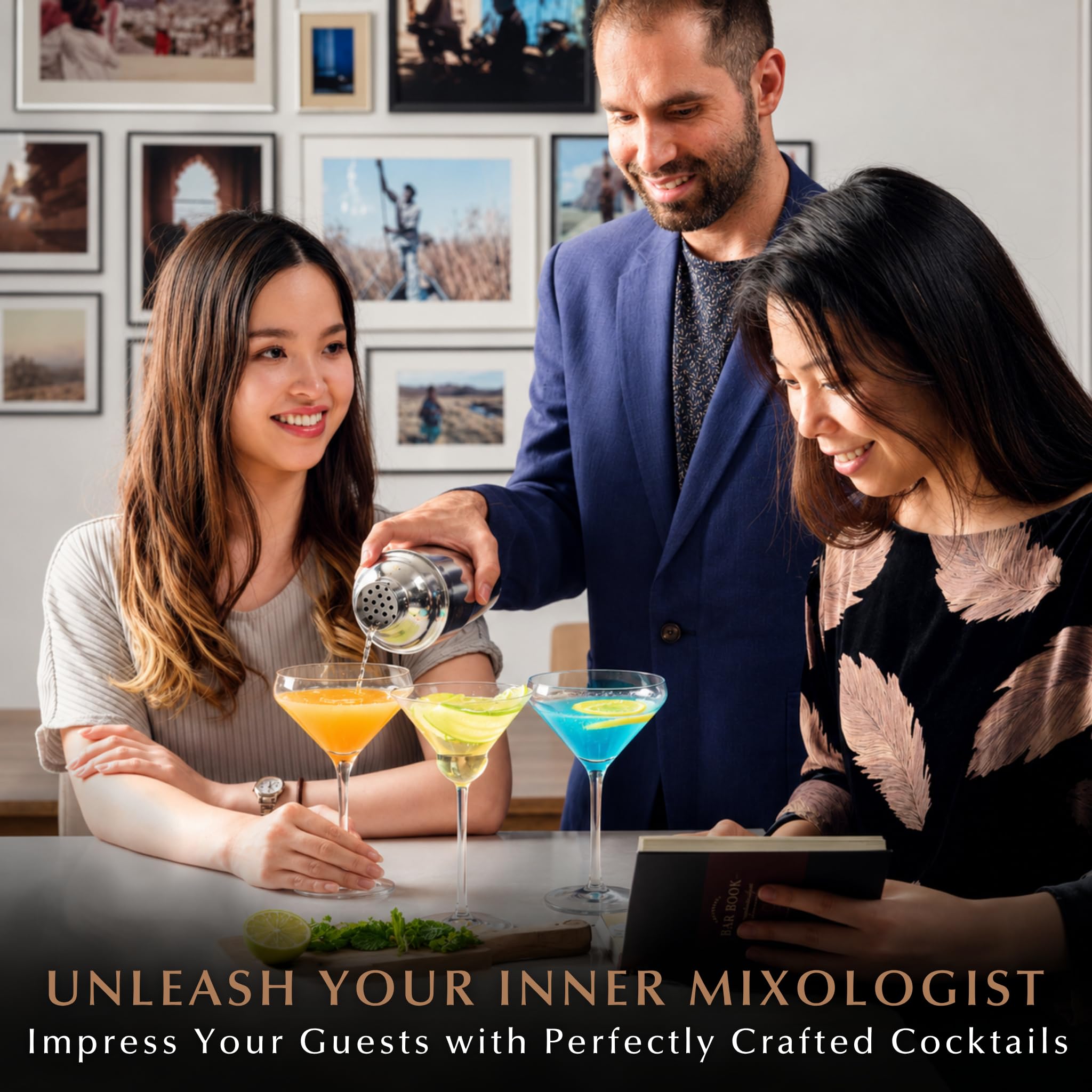 Set Cocktail Mayfair Original - Shaker Cocktail con Accessori da Bar - Kit Barman in Scatola Regalo
