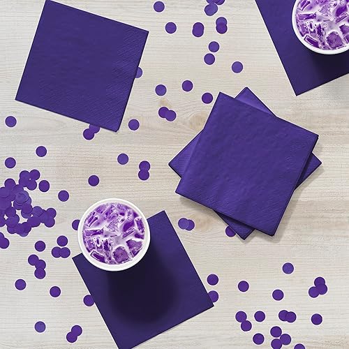 Miniatura 4 de Creative Converting Servilletas moradas de 3 capas, 50 unidades