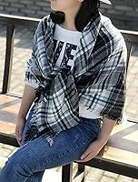 Vista 50 de Wander Agio - Bufanda envolvente con diseño a cuadros o triangular para mujer, cálida y larga, de punto, sensación de cachemira, chal