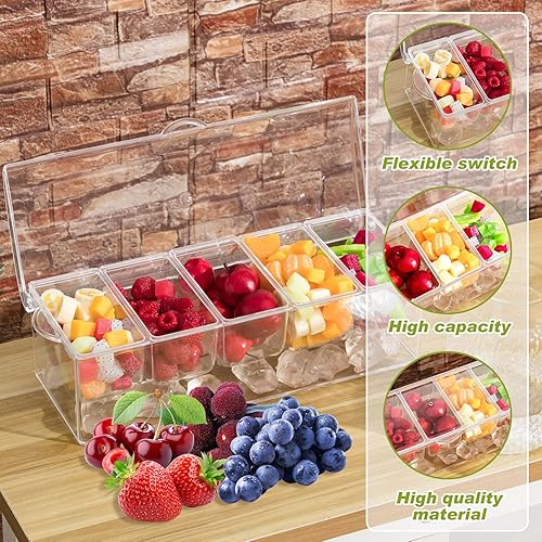 Miniatura 4 de Seewey Bandeja de condimentos con 2 botellas de jugo de fruta y licor, 12 piezas de vertedores de botellas de licor, bandeja de condimentos