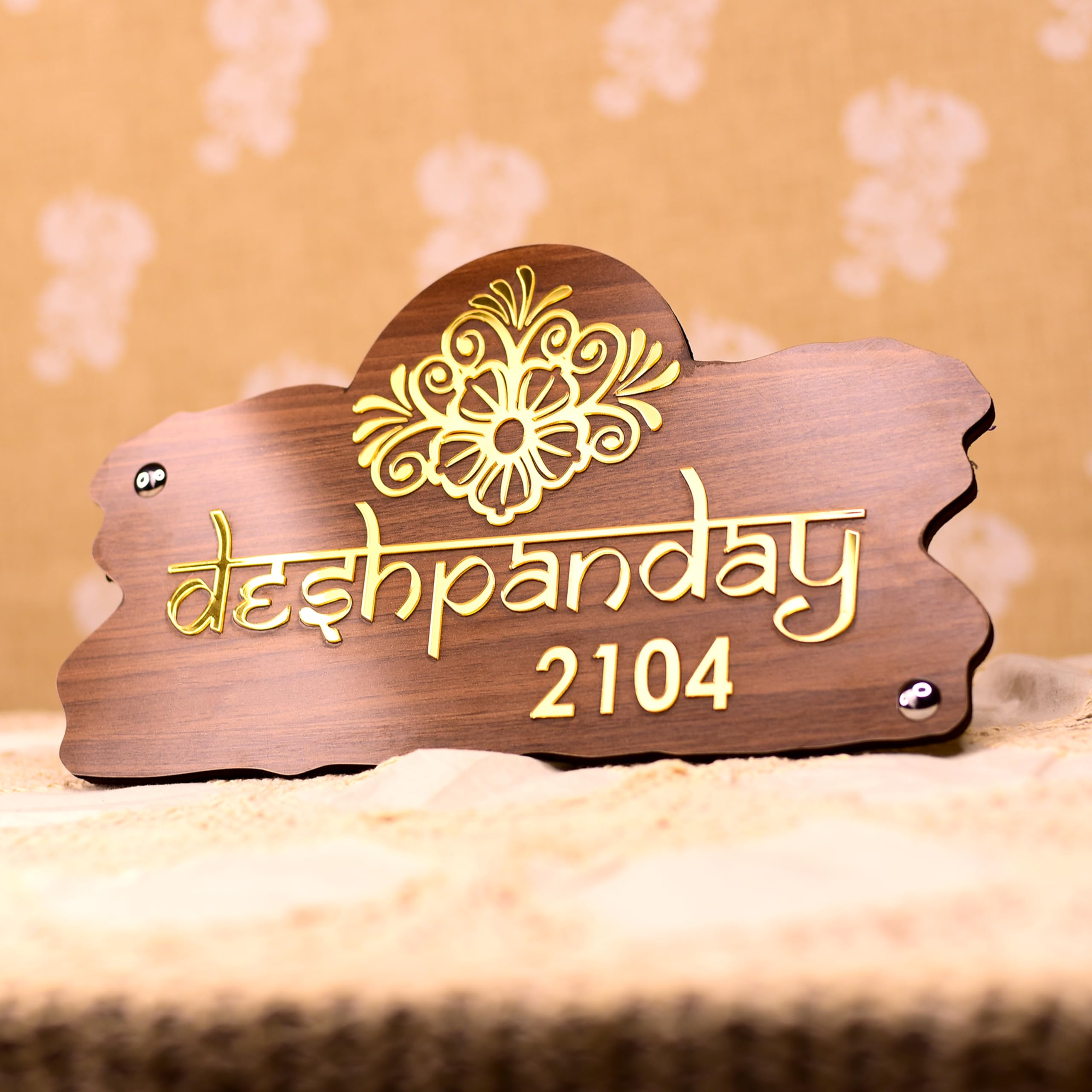Name plate for home entrance outdoor | Name plate | Wood Personalized NamePlate with 3D Letters | Door nameplates | Custom NamePlate For Home, Office and Outdoor Entrance | 15X30 cm | Wooden | Housewarming Gifts | White Acrylic 3D Letters — Amazon image 6