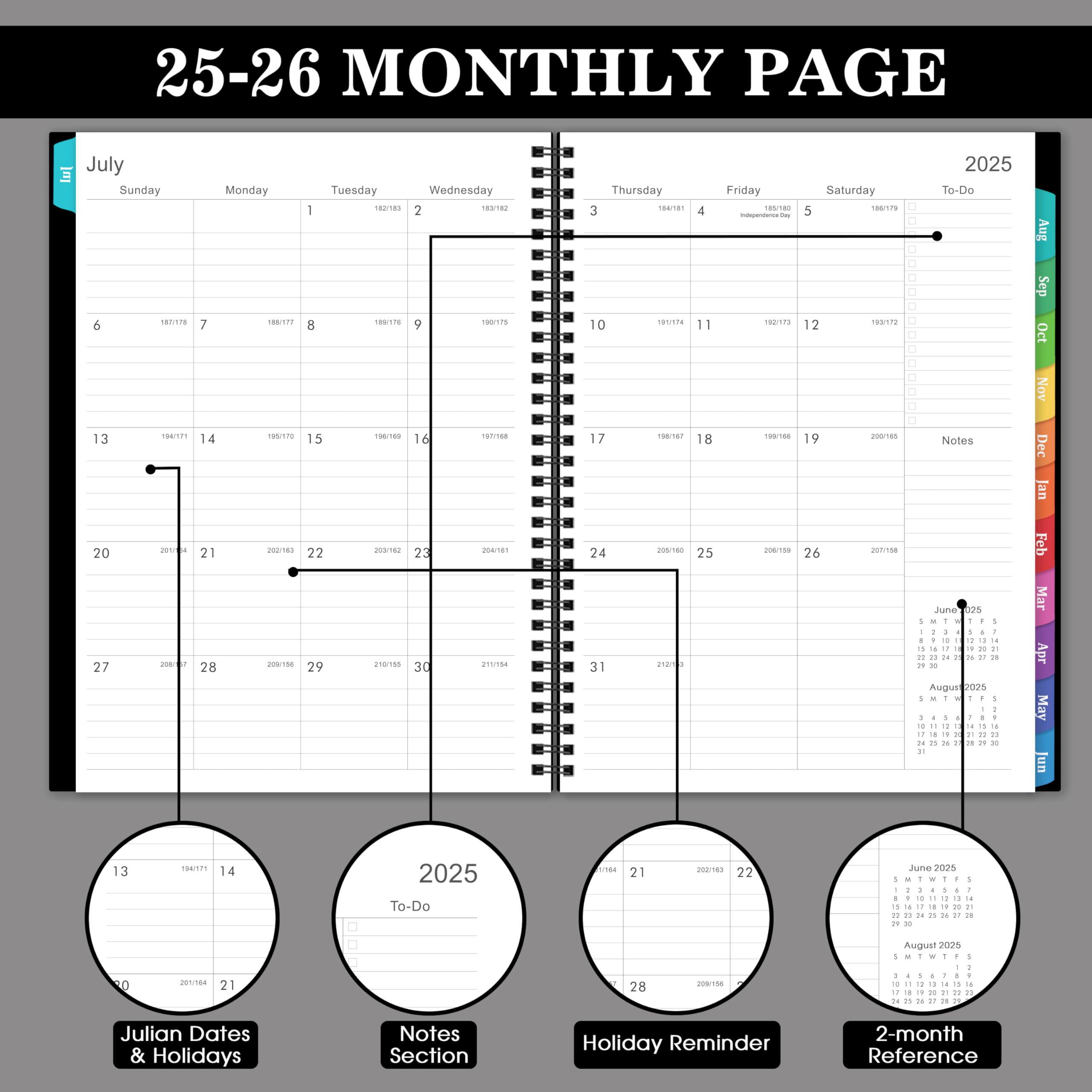 Snapklik.com : Planner 2025-2026 - July 2025 - June 2026, 8.9" X 11.5 ...