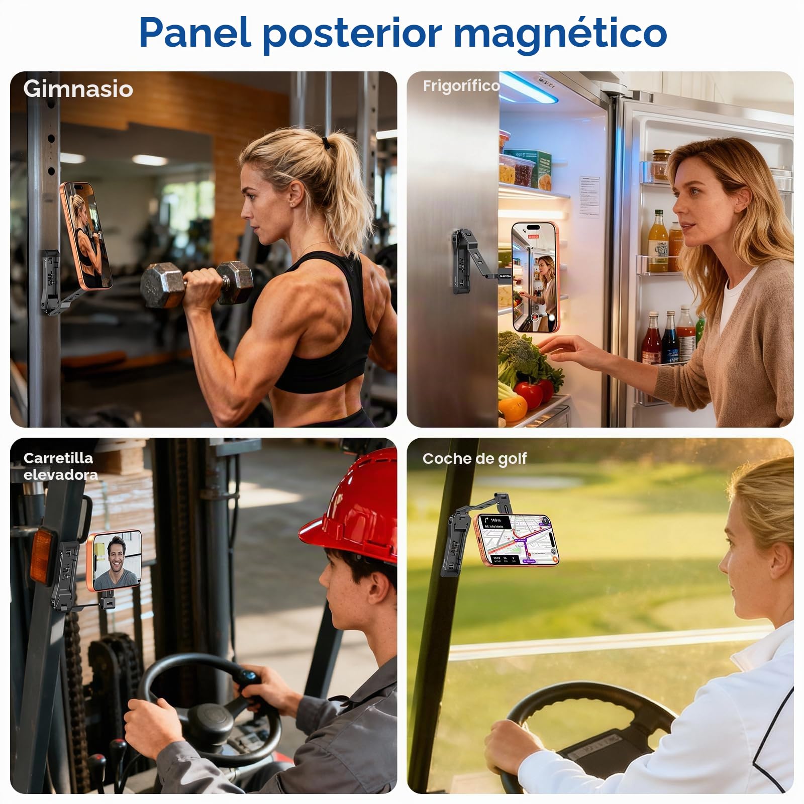 OMOTON TP03 Trípode Giratorio 360° para MagSafe, Trípode Magnético Ultradelgado con Tornillo de 1/4" y Gancho, para iPhone 17/16/15 Pro MAX, Soporte Plegable para Teléfono para Vlog, Gimnasio, Viaje