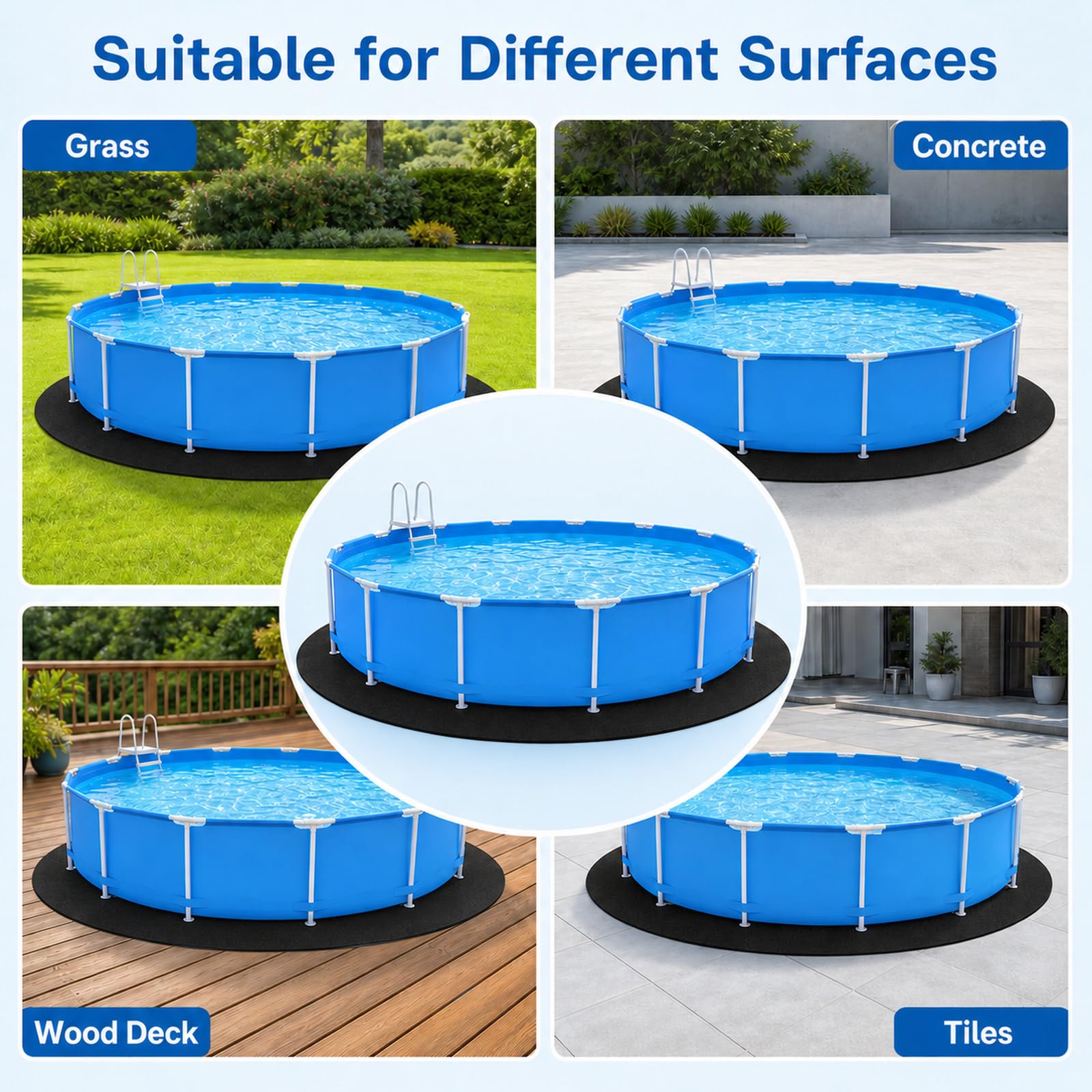 Tapiz Suelos Piscinas Desmontables Para JardíN,Lona De Suelo Para Piscina | FáCil De Usar,Reduzca El Desgaste,Apto Para Su Uso En CéSped, Madera O Concreto En El JardíN